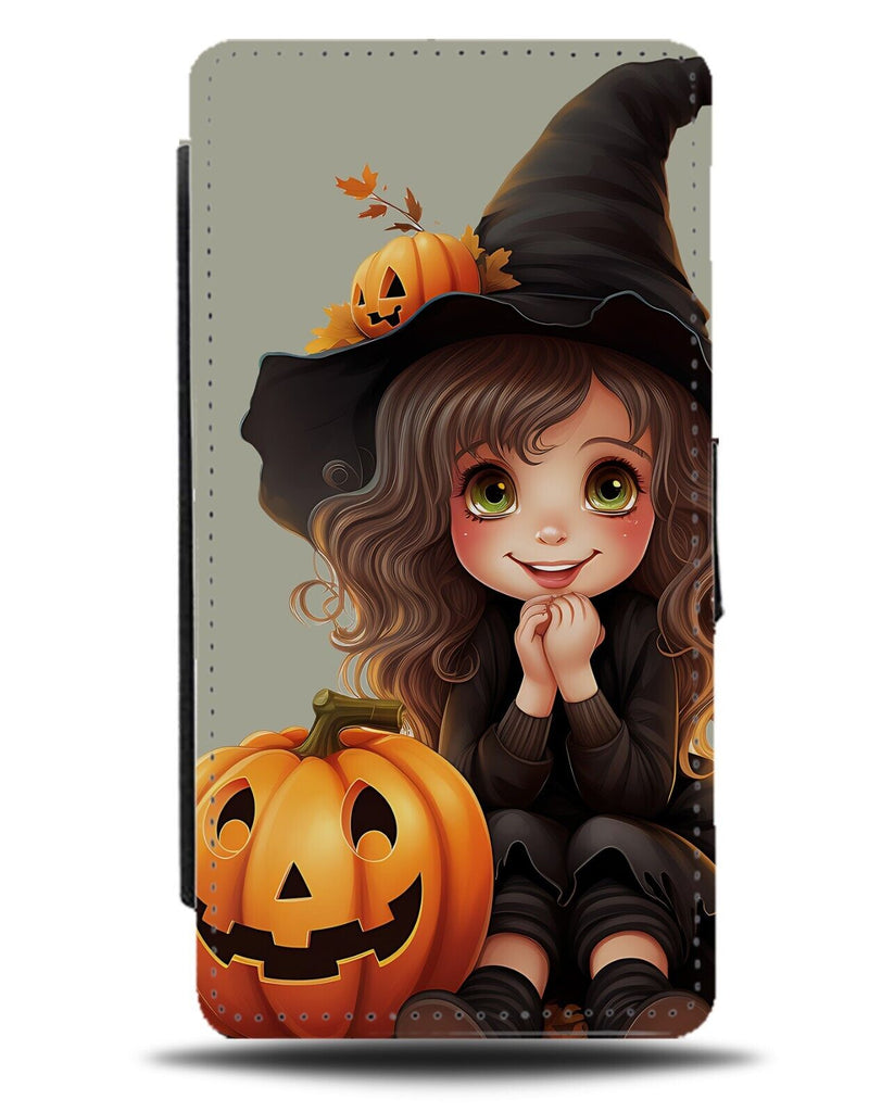 Cartoon Children's Witch Flip Wallet Case Little Girl Witches Costume Kids CF24