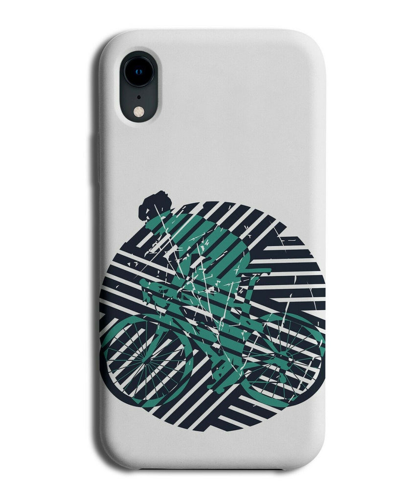 Abstract BMX Rider Design Phone Case Cover Biker Bikes Green Cycle Cycles J040