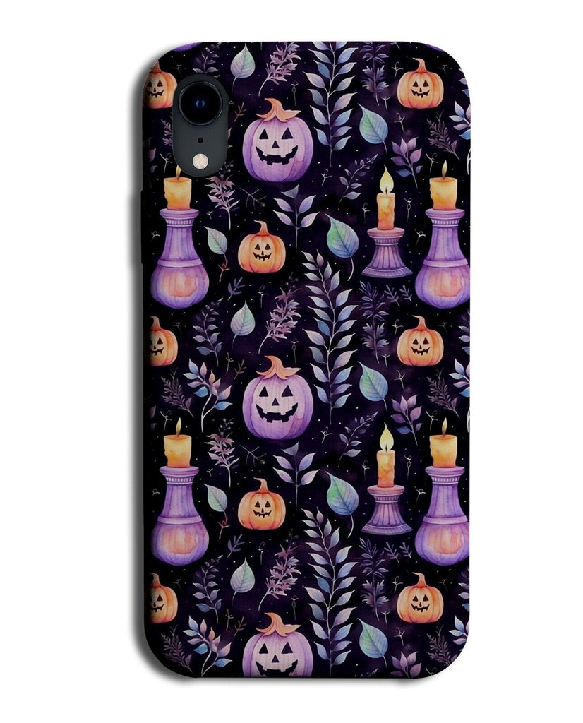Purple Pumpkins On Black Phone Case Cover Pumpkin Halloween Candle Lilac CV61