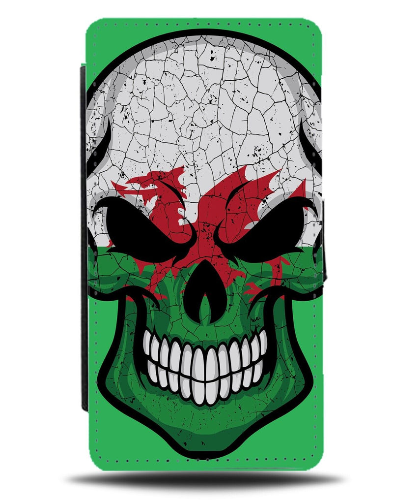 Welsh Skull Flip Wallet Case Flag Flags Wales Dragon Skeleton Novelty Funny DH71