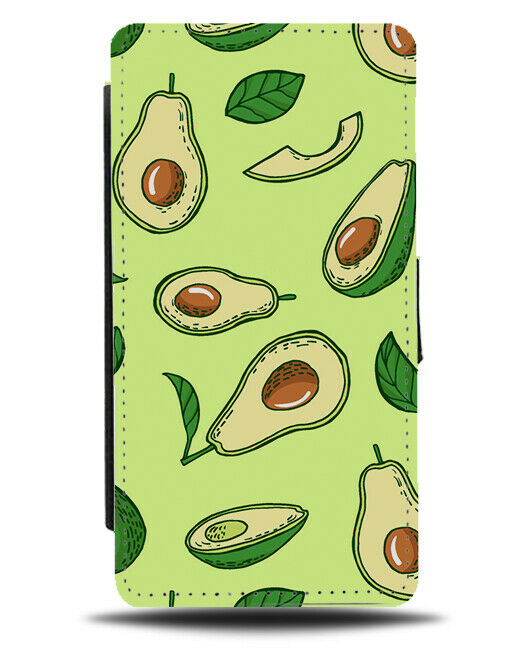 Avocados Fruit Flip Wallet Case Avocado Slice Inside Seed Slices Nature E829