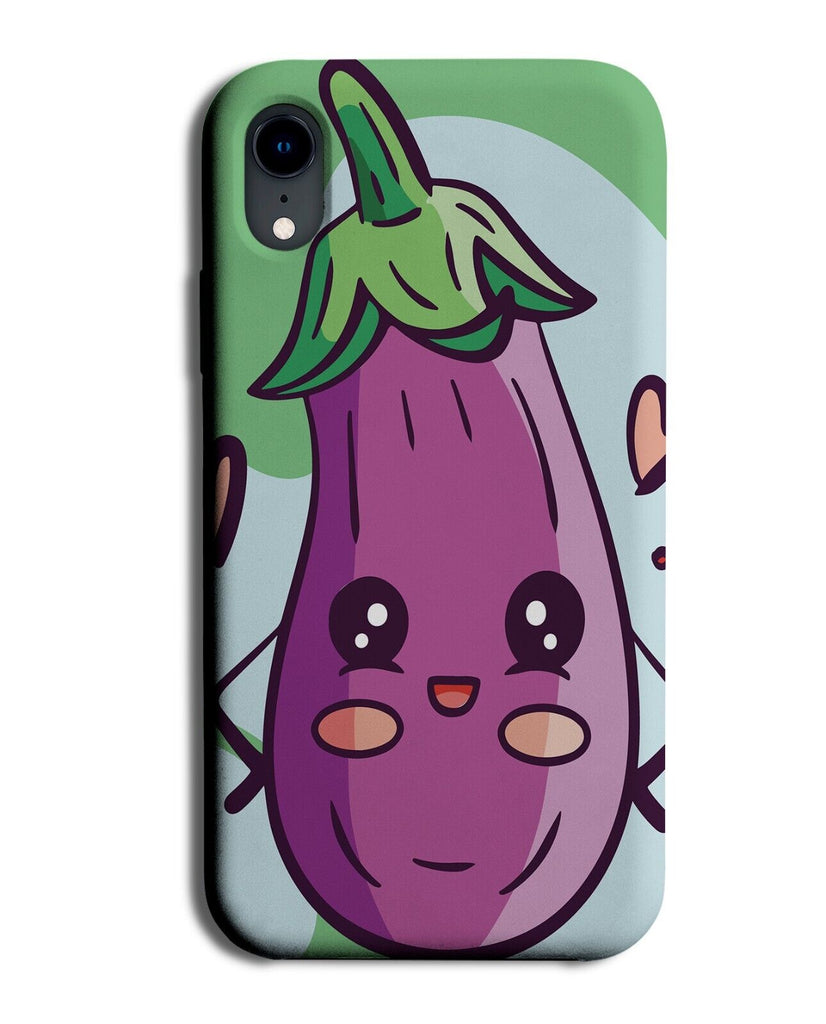 Kawaii Eggplant Phone Case Cover Egg Plant Anime Style Face Aubergine P102B