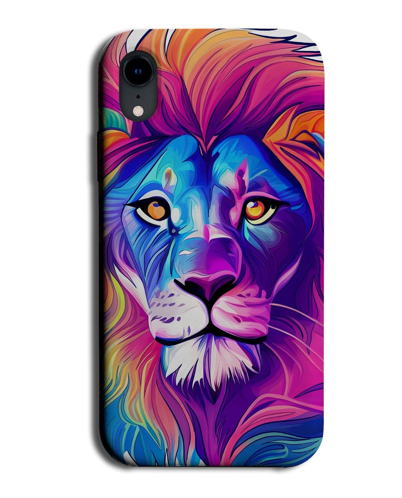 Colourful Lions Face Indian India African Africa Animal Multicolour Artwork BG52