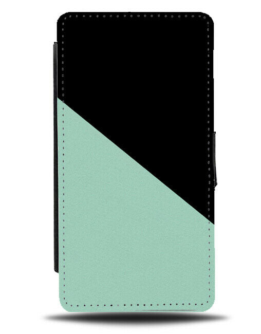 Black & Mint Green Flip Cover Wallet Phone Case Dark Mens Light Pastel i447