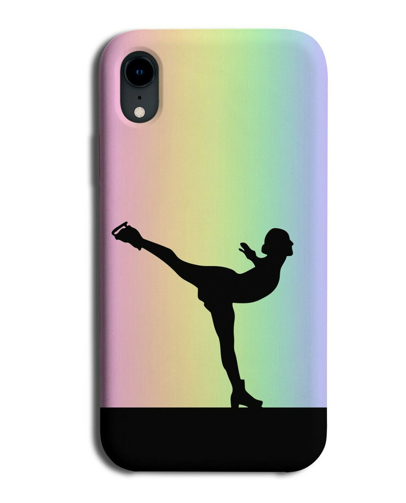 Ice Skating Phone Case Cover Skates Skater Figure Present Colourful Rainbow i657