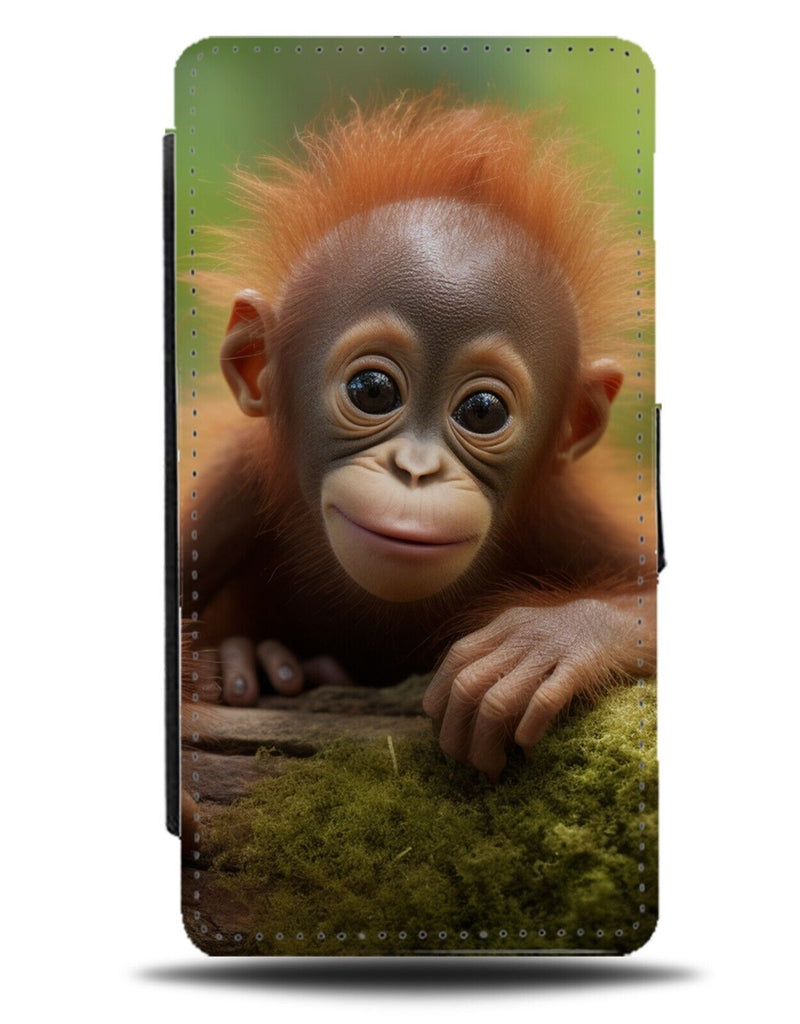 Orangutang Face Flip Wallet Case Sweet Novelty Photograph Orangutangs Apes DE18