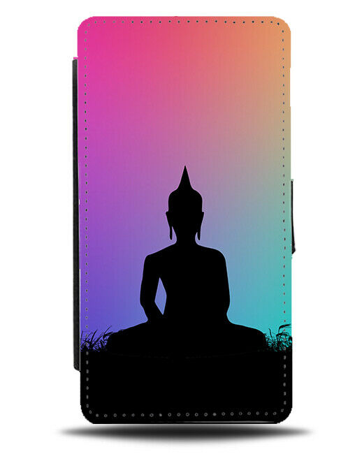 Buddha Silhouette Flip Cover Wallet Phone Case Buddhist Statue Multicolour i629
