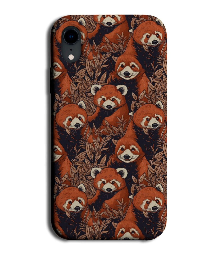 Retro Red Panda Pattern Phone Case Cover Design Pandas Redpanda Cartoon CA15