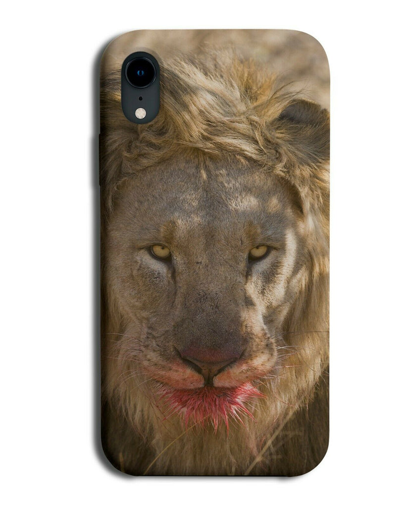 Scary Lion Phone Case Cover Blood In Lions Mouth Picture Male Lion Africa H912