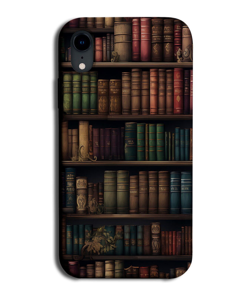 Vintage Bookshelf Phone Case Cover Books Book Shelf Library Bookcase Old DE01