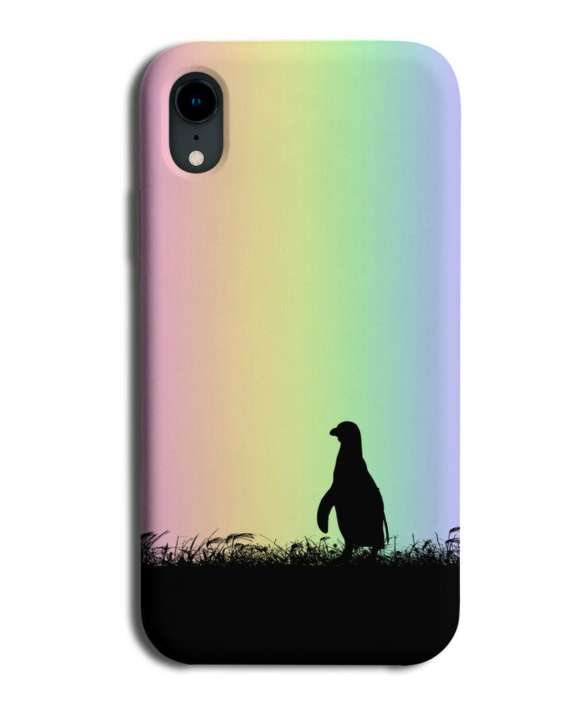 Penguin Silhouette Phone Case Cover Penguins Rainbow Colourful i095