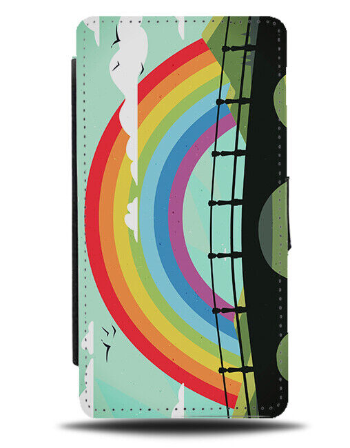 Childrens Cartoon Rainbow Picture Flip Wallet Case Nature Scene Kids K210