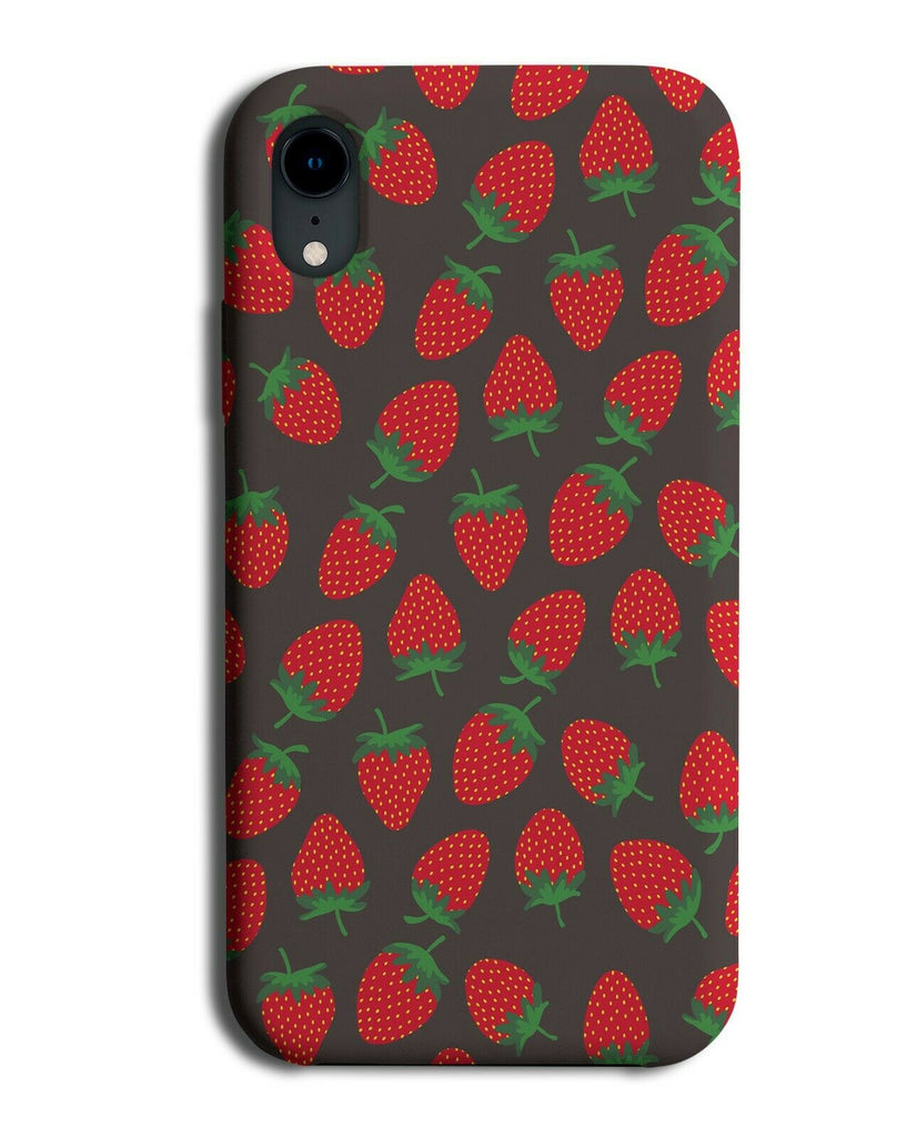 Black and Red Strawberry Retro Fruit Phone Case Cover Strawberries Shapes F079