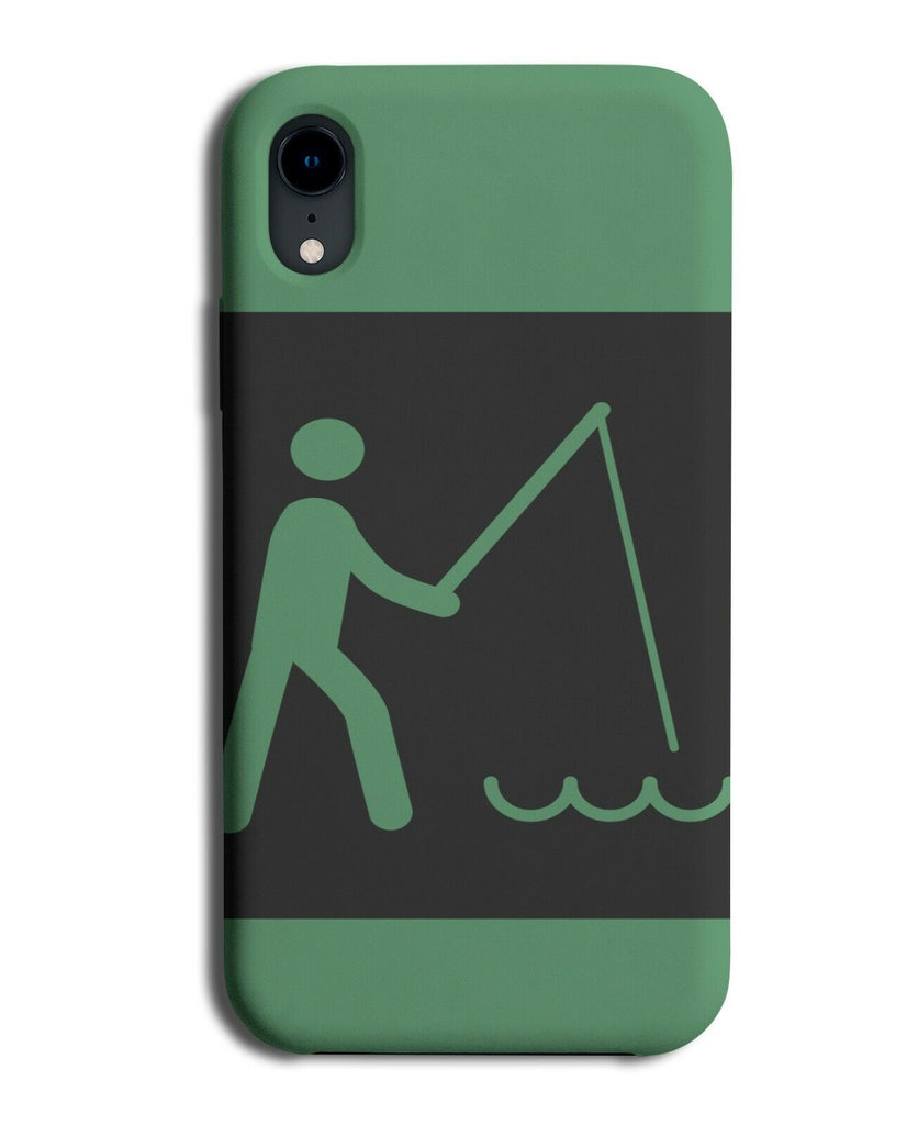 Warning Fishing Sign Phone Case Cover Caution Signs Stickman Fish Fisherman J372