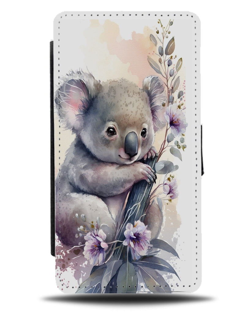Floral Koala Bear Flip Wallet Case Bears Koalas Body Flowers Flower Purple AV40