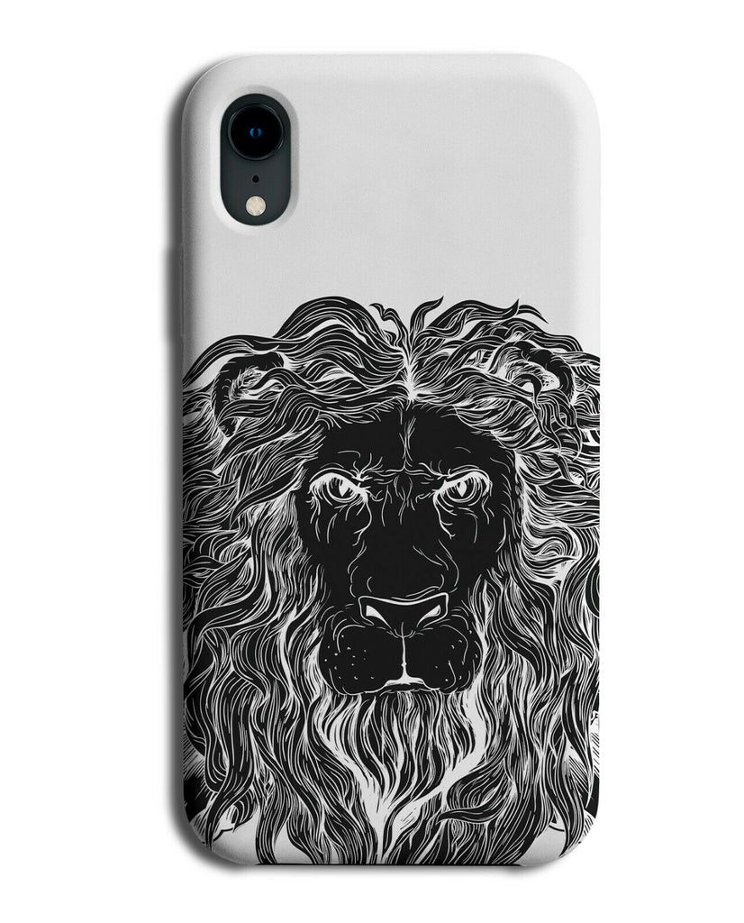Black and White Lion Mane Phone Case Cover Lions Face Hair Design Tattoo E523