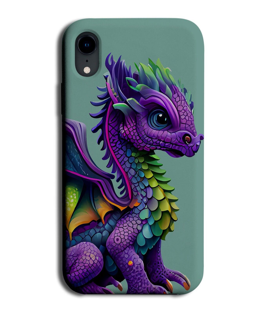 Purple Dragon Phone Case Cover Coloured Dragons Rainbow Violet Lilac Scales AD46