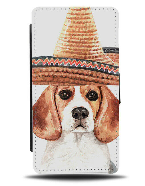 Mexican Beagle Flip Wallet Case Mexico Fancy Dress Hat Sombrero K665