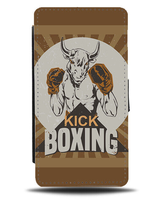 Kick Boxing Bull Vintage Poster Design Phone Cover Case Boxer Old Fashioned J066