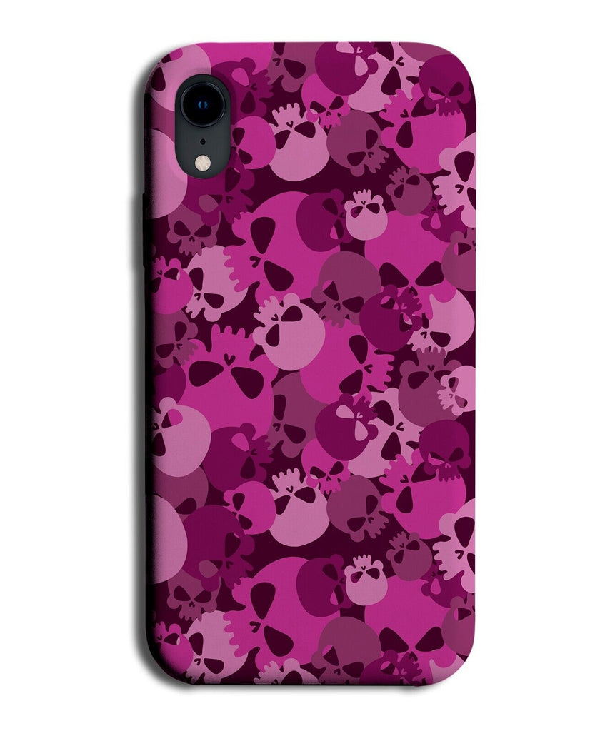 Girls Gothic Skulls Heads Pattern Phone Case Cover Faces Dark Pink Colours AC74