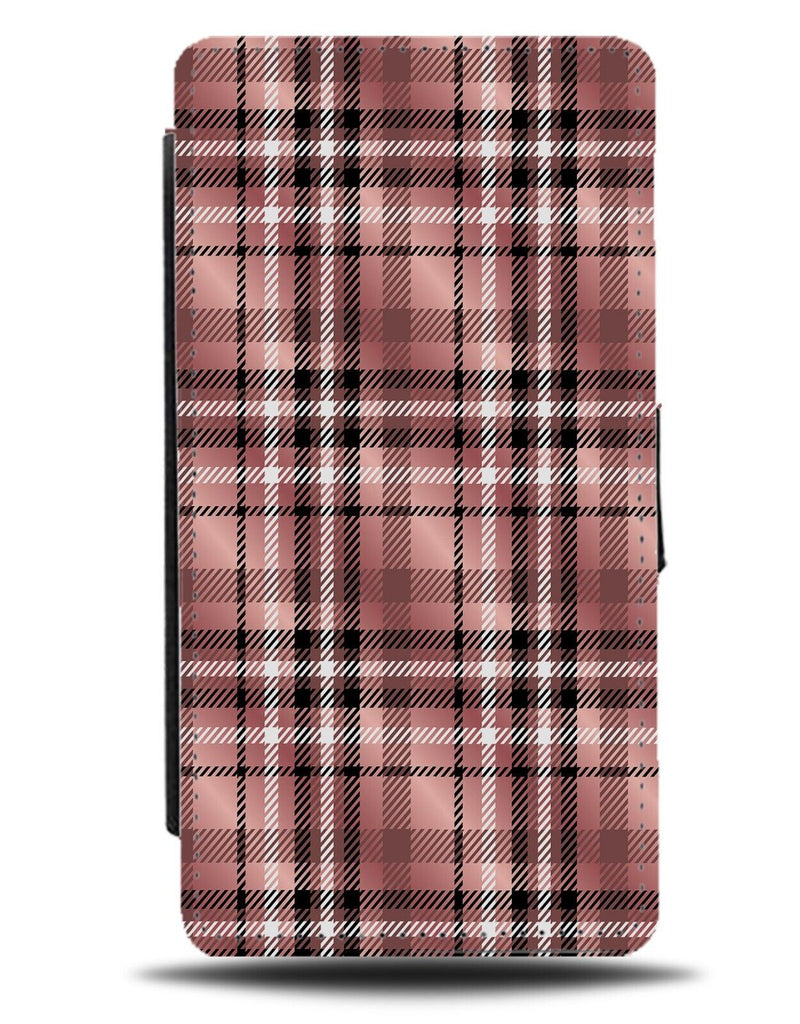 Chequered Rose Gold Tartan Sqaures Flip Wallet Case Flannel Style Look AZ96