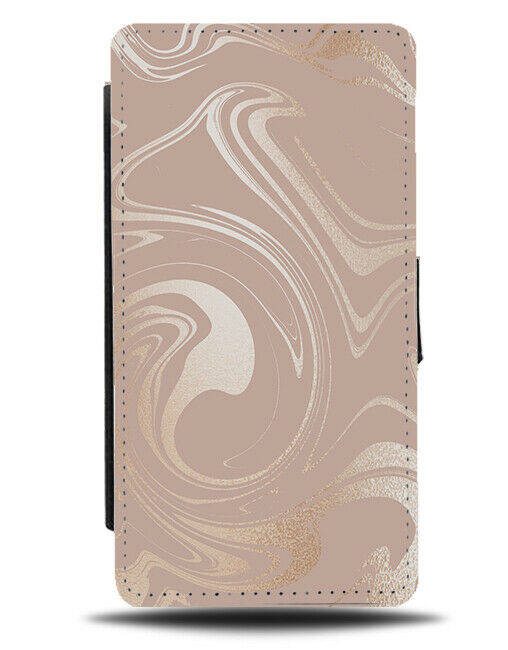 Rose Gold Waterdrop Swirls Flip Wallet Case Whirls Whirl Whirly Print Drop G098