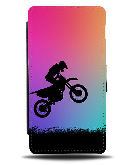 Motorbike Flip Cover Wallet Phone Case Motor Bike Bikes Helmet Multicolour i640