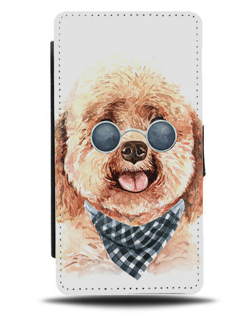 Rocker Poodle Flip Wallet Case Rock n Roll Bandanna Sunglasses K732