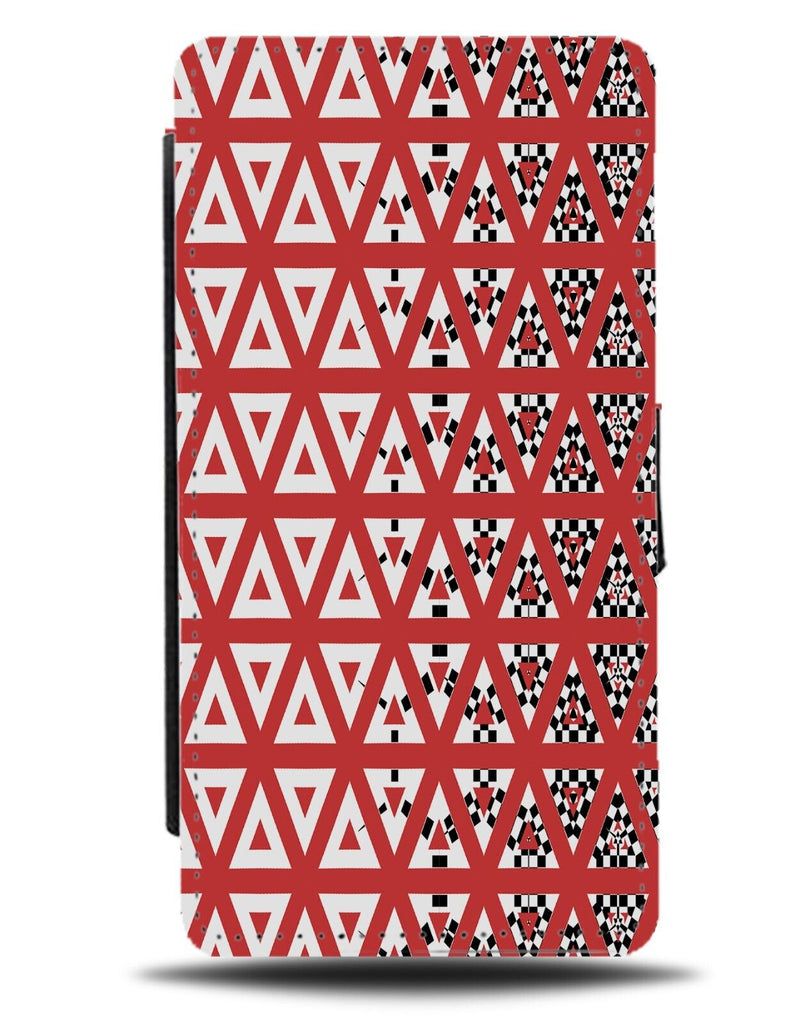 Red and White Unique Novelty Pattern Flip Wallet Case Weird Unusual Style CL42