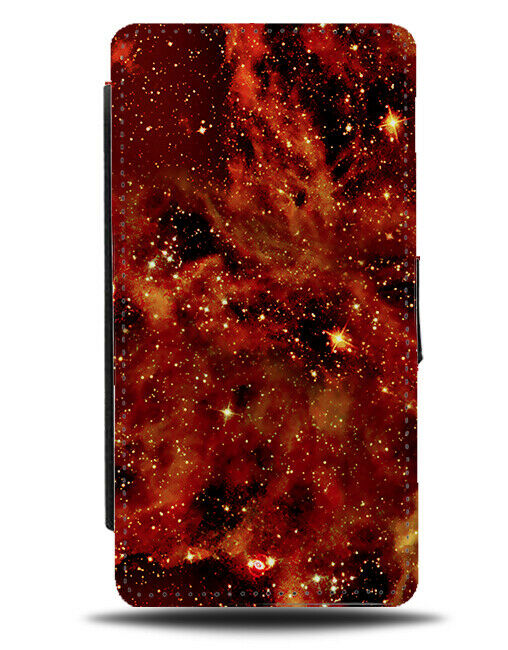 Fiery Hell Coloured Flip Wallet Case Dark Red Fire Space Sky Fiery Dark G353