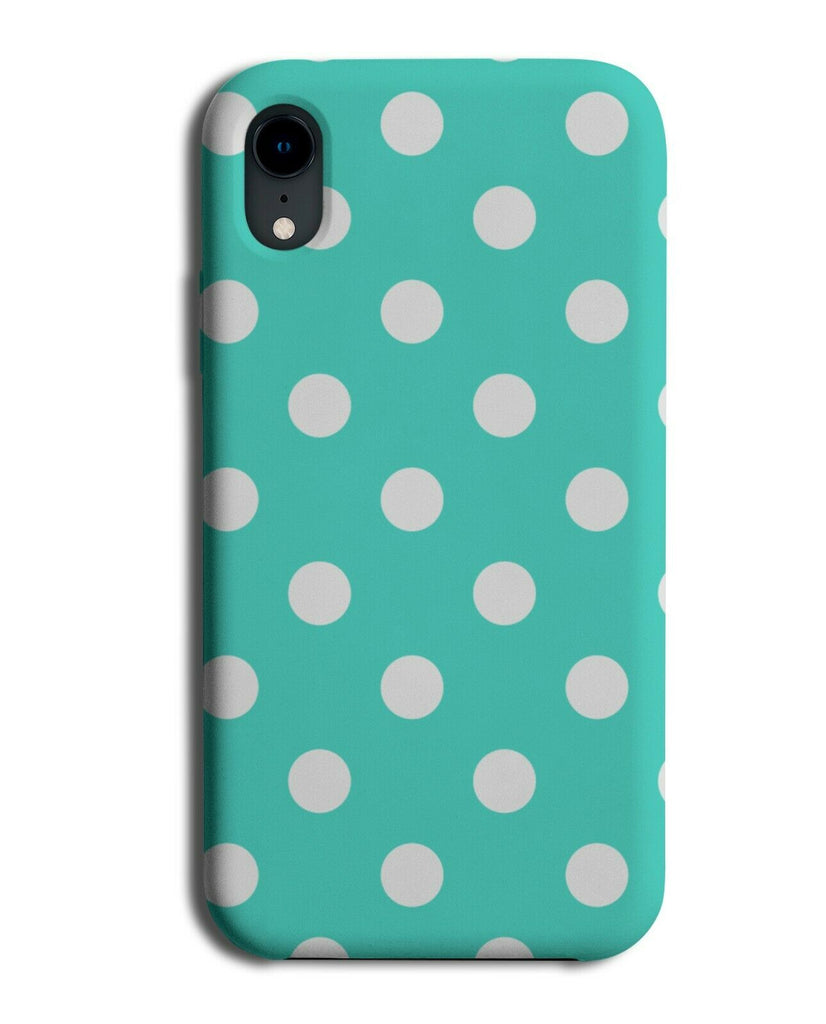 Turquoise Green and White Polka Dot Phone Case Cover Spots Dots Print i504