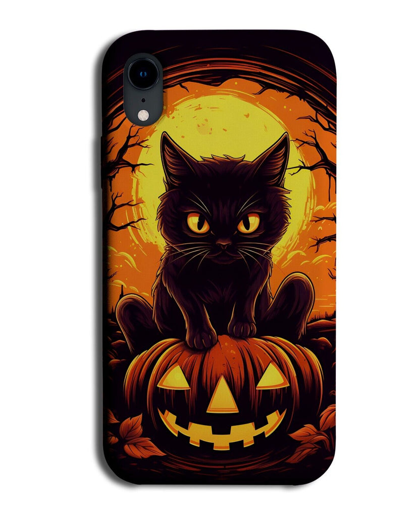 Halloween Black Cat Cartoon Phone Case Cover Pumpkins Pumpkin Style Theme DE47