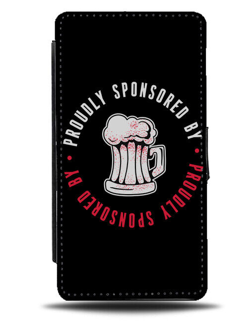 Sponsored By Beer Flip Wallet Case Funny Sponsorship Logo Stamp Beers J028