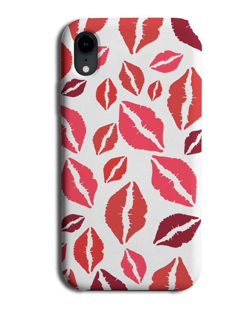 Kisses Phone Case Cover Marks Kiss Mark Print Lipstick Dark Red Brown Lips E611