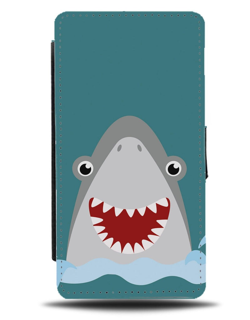 Simplistic Shark Snout Flip Wallet Case Fin Fins Out Of Water Nose Breach BA75
