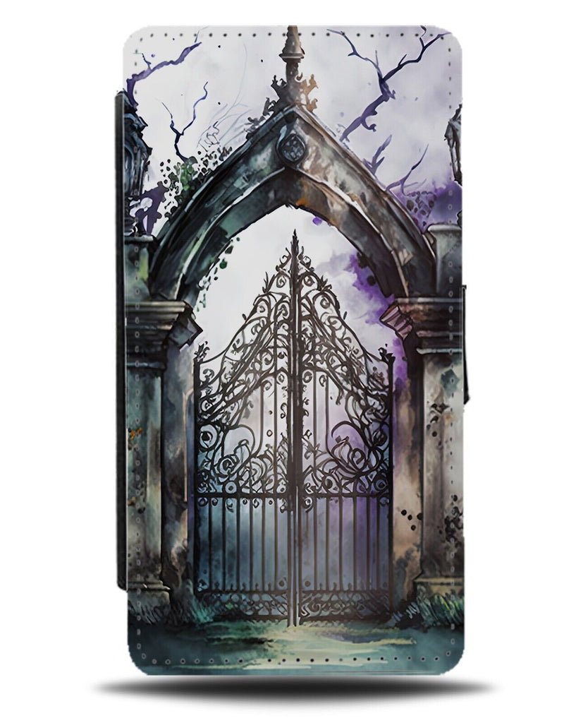 Gothic Watercolour Doorway Flip Wallet Case Door Archway Arches Goth Grunge AS71