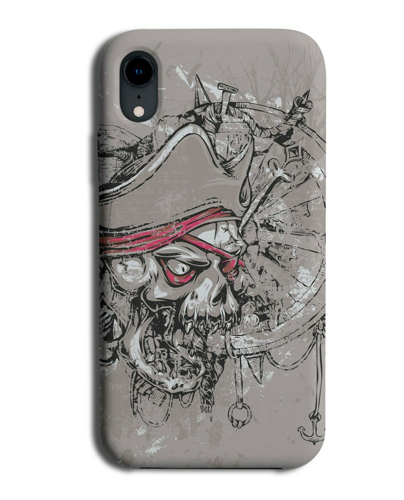 Vintage Grey Pirate Skull Phone Case Cover Skeleton Pirates Hat Fancy Dress E225