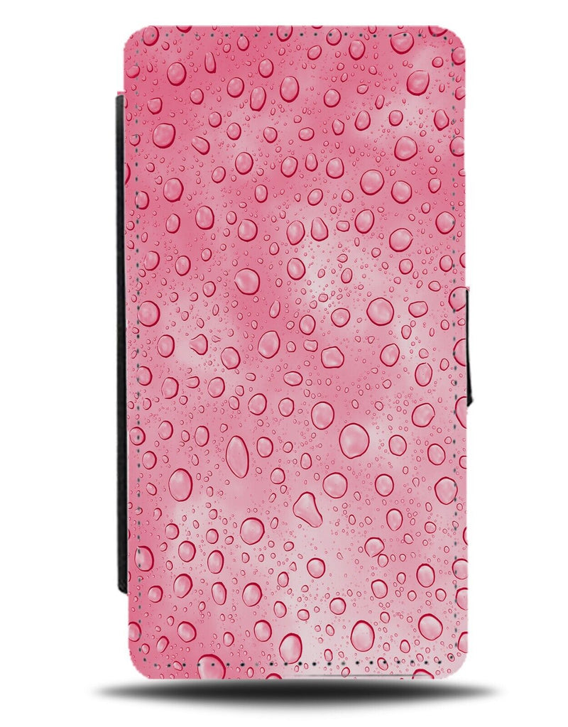 Pink Raindrops Flip Wallet Case Rain Drops Colour Girls Water Pattern Mark CX82