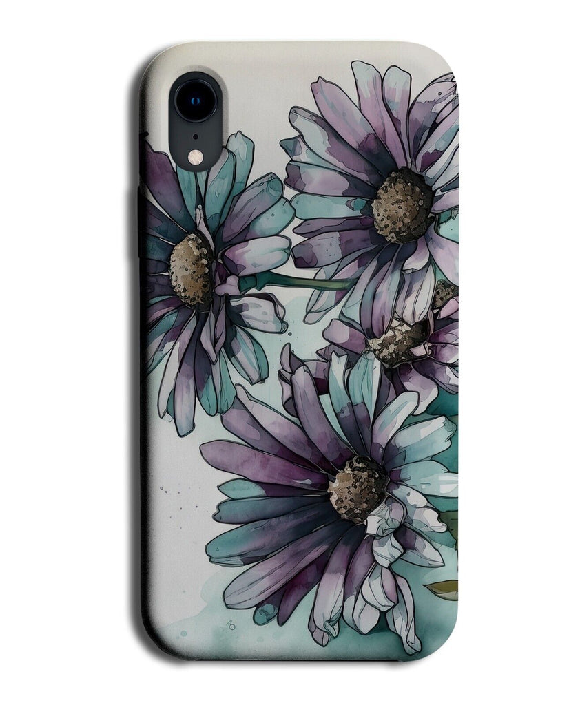 Dark Purple Daisies Painting Phone Case Cover Art Artwork Work Oil Daisy BC98