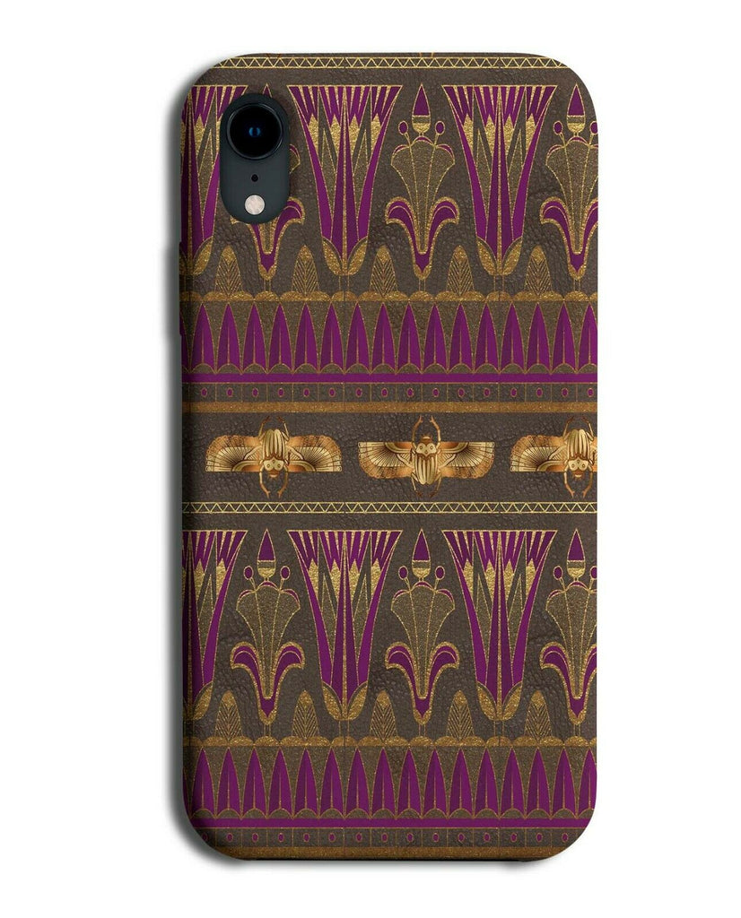 Egypt Floral Phone Case Cover Gold and Violet Dark Purple Golden Design F485