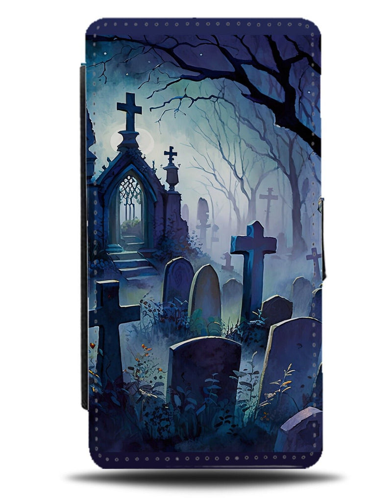 Graveyard Watercolour Print Flip Wallet Case Grave Yard Graves Graveyards BE01
