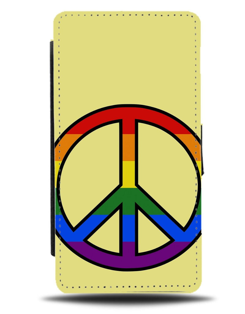 Pride Coloured Peace Symbol Flip Wallet Case Colour Colours Airplane LGBTQ AY29