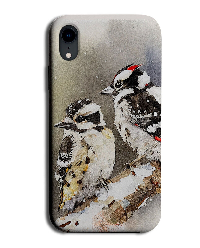 Christmas Downy Woodpeckers Phone Case Cover Woodpecker Bird Birds Snow BI77