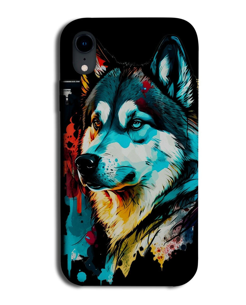 Alaskan Malamute Dog Phone Case Cover Malamutes Husky Neon Colourful Breed CY68