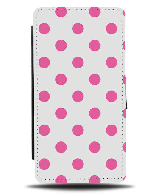 White and Hot Pink Polka Dot Pattern Flip Cover Wallet Phone Case Dots i582