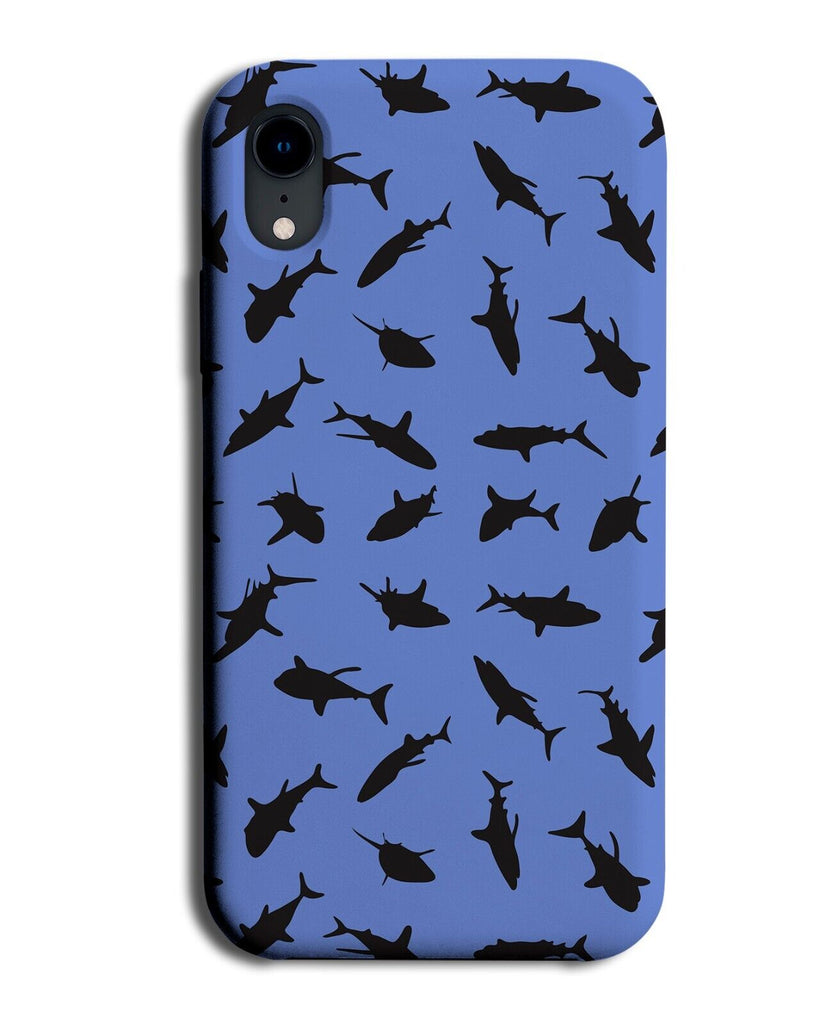 Blue Silhouettes Shapes Phone Case Cover Pattern Silhouette Navy Shape Baby BA77