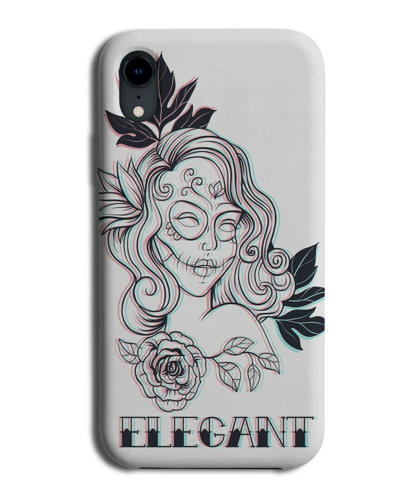 Trippy Effect Skull Phone Case Cover Skelton Pin Up Model Woman Girl Weird E300