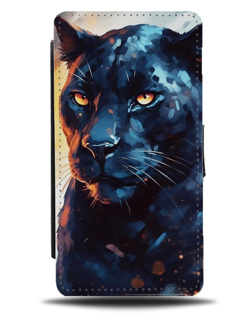 Black Panther Face Painting Print Flip Wallet Case Animal Leopard Head Wild DC25