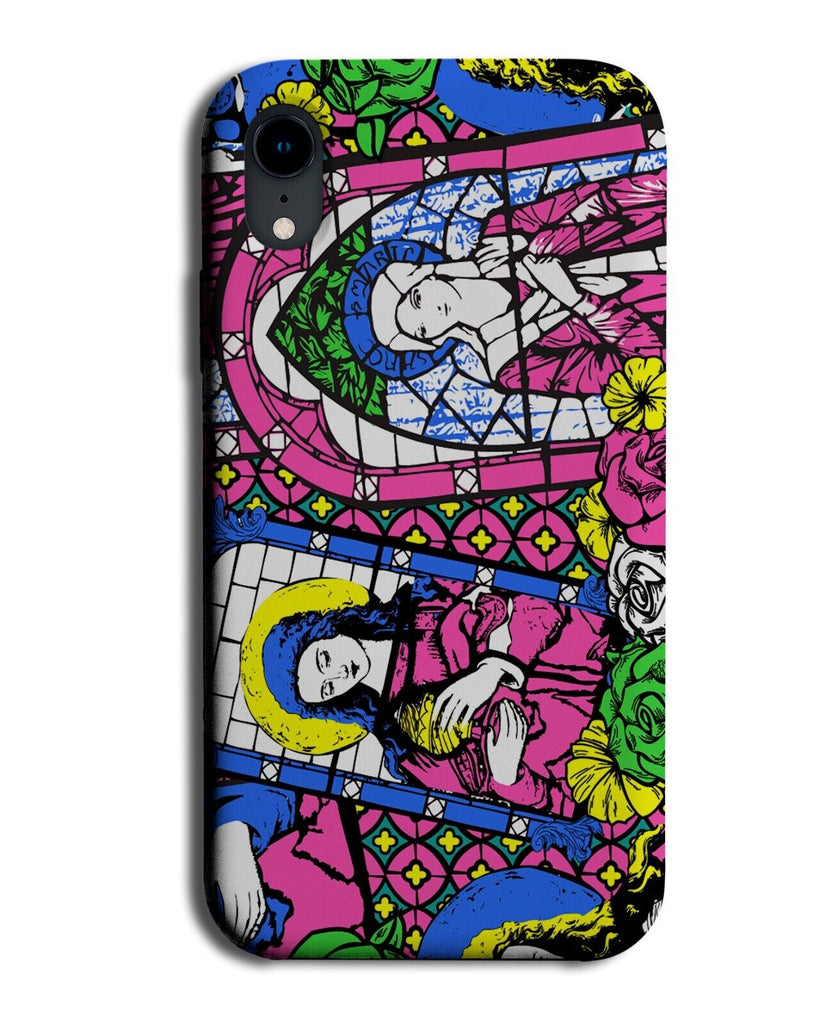 Church Stained Glass Windows Design Phone Case Cover Stain Look Churches Q583