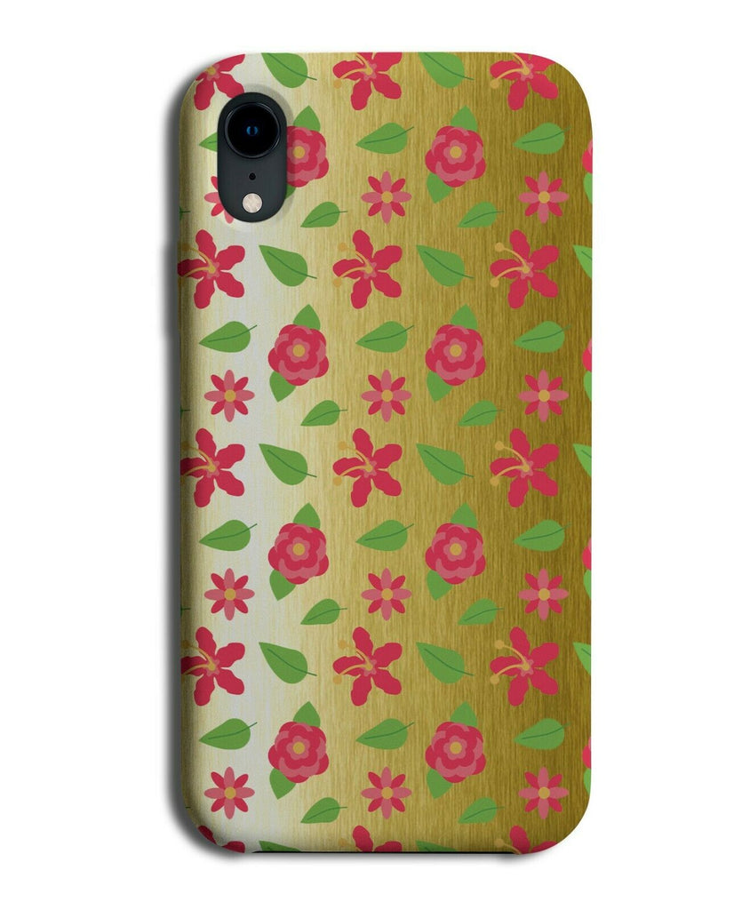 Golden Floral Pattern Phone Case Cover Roses Red Gold Leaves Flowers Flower A564